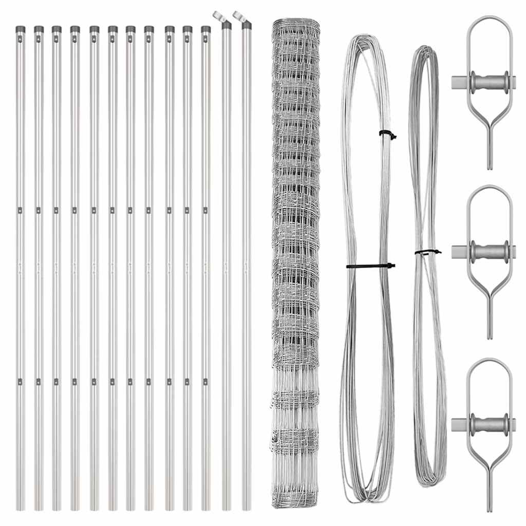 Wildzaun Silber 25 x 1 m Verzinkter Stahl